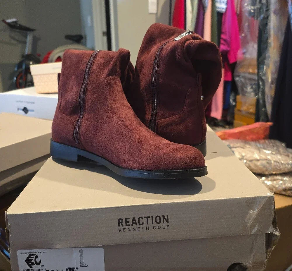 Kenneth Cole Burgundy Over-the-Knee Suede Boots